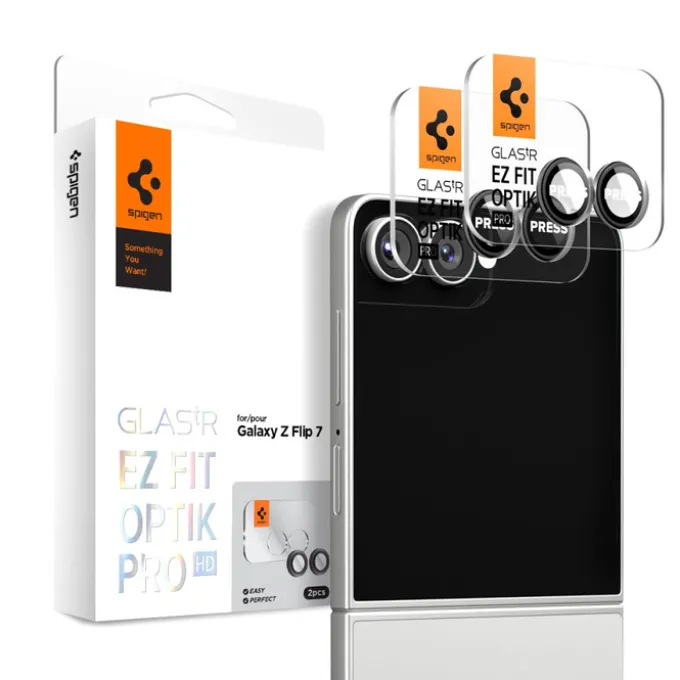 OSŁONA APARATU SPIGEN SAMSUNG GALAXY Z FLIP 7 OPTIK PRO HD GLAS.TR ”EZ FIT” CAMERA PROTECTOR 2-PACK CZARNA