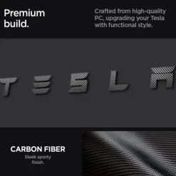 OSŁONA NA LOGO ZNACZEK SPIGEN TESLA MODEL 3 2024 REAR EMBLEM LOGO FULL COVER CARBON