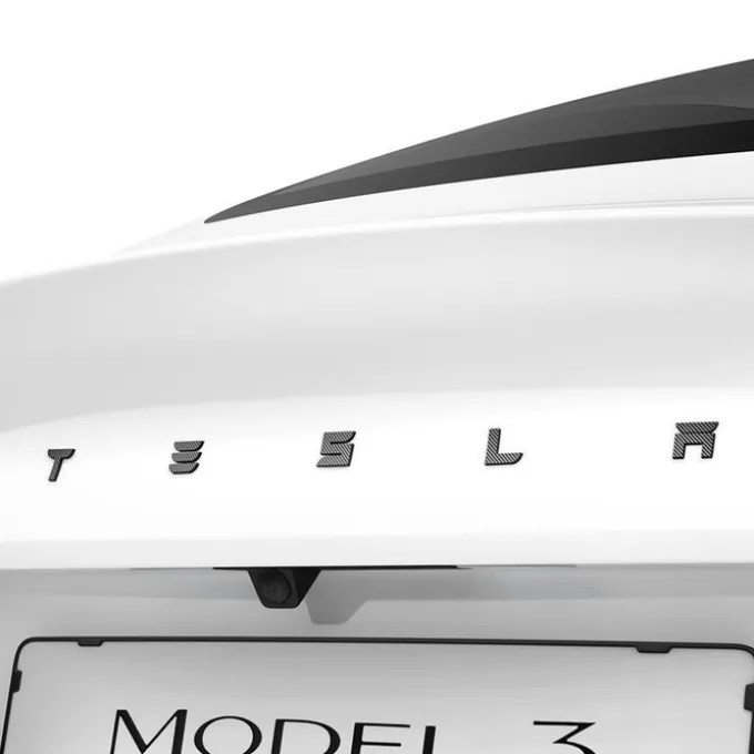 OSŁONA NA LOGO ZNACZEK SPIGEN TESLA MODEL 3 2024 REAR EMBLEM LOGO FULL COVER CARBON
