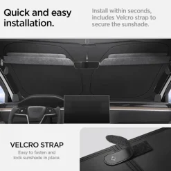 OSŁONA PRZECIWSŁONECZNA SPIGEN TESLA MODEL X CAR FRONT WINDSHIELD SUNSHADE BLACK