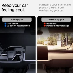 OSŁONA PRZECIWSŁONECZNA SPIGEN TESLA MODEL S CAR FRONT WINDSHIELD SUNSHADE BLACK