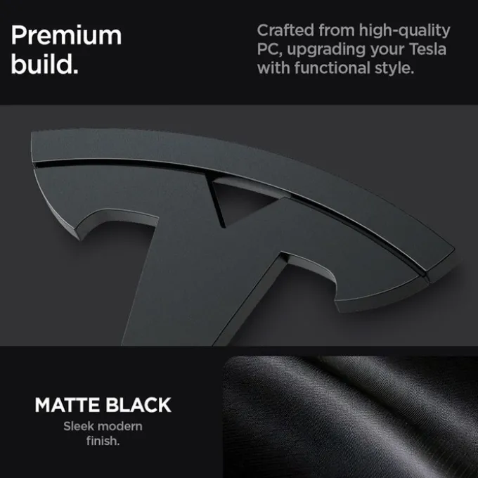 OSŁONA PRZEDNIEGO LOGO ZNACZEK SPIGEN TESLA MODEL 3 2024 FRONT EMBLEM LOGO FULL COVER BLACK