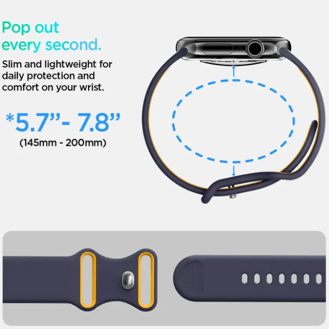 PASEK SPIGEN APPLE WATCH 6 / 7 / 8 / 9 / 10 / SE / ULTRA 1 / 2 (44 / 45 / 46 / 49 MM) NANO POP BLUEBERRY GRANATOWY