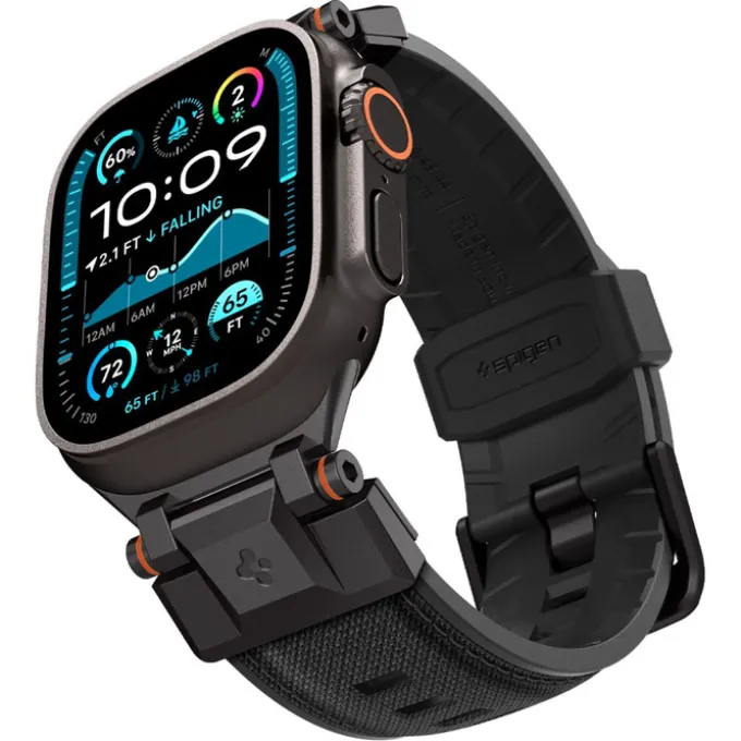 PASEK SPIGEN APPLE WATCH 6 / 7 / 8 / 9 / 10 / SE / ULTRA 1 / 2 (44 / 45 / 46 / 49 MM) DURAPRO ARMOR CZARNY