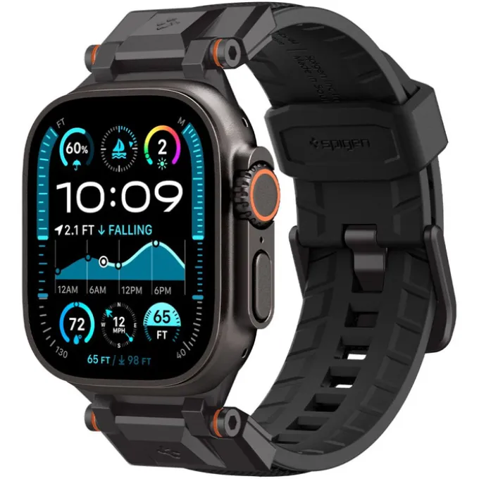 PASEK SPIGEN APPLE WATCH 6 / 7 / 8 / 9 / 10 / SE / ULTRA 1 / 2 (44 / 45 / 46 / 49 MM) DURAPRO ARMOR CZARNY