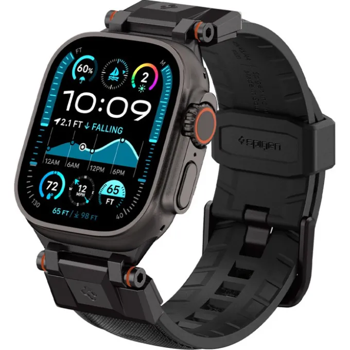 PASEK SPIGEN APPLE WATCH 6 / 7 / 8 / 9 / 10 / SE / ULTRA 1 / 2 (44 / 45 / 46 / 49 MM) DURAPRO ARMOR CZARNY
