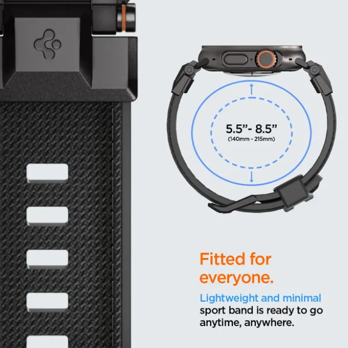 PASEK SPIGEN APPLE WATCH 6 / 7 / 8 / 9 / 10 / SE / ULTRA 1 / 2 (44 / 45 / 46 / 49 MM) DURAPRO ARMOR CZARNY