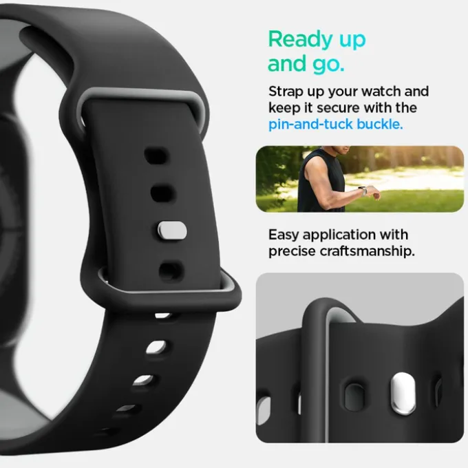 PASEK SPIGEN APPLE WATCH 6 / 7 / 8 / 9 / 10 / SE / ULTRA 1 / 2 (44 / 45 / 46 / 49 MM) NANO POP BLACK SESAME