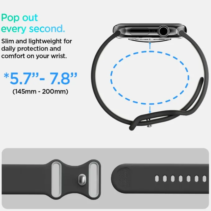 PASEK SPIGEN APPLE WATCH 6 / 7 / 8 / 9 / 10 / SE / ULTRA 1 / 2 (44 / 45 / 46 / 49 MM) NANO POP BLACK SESAME
