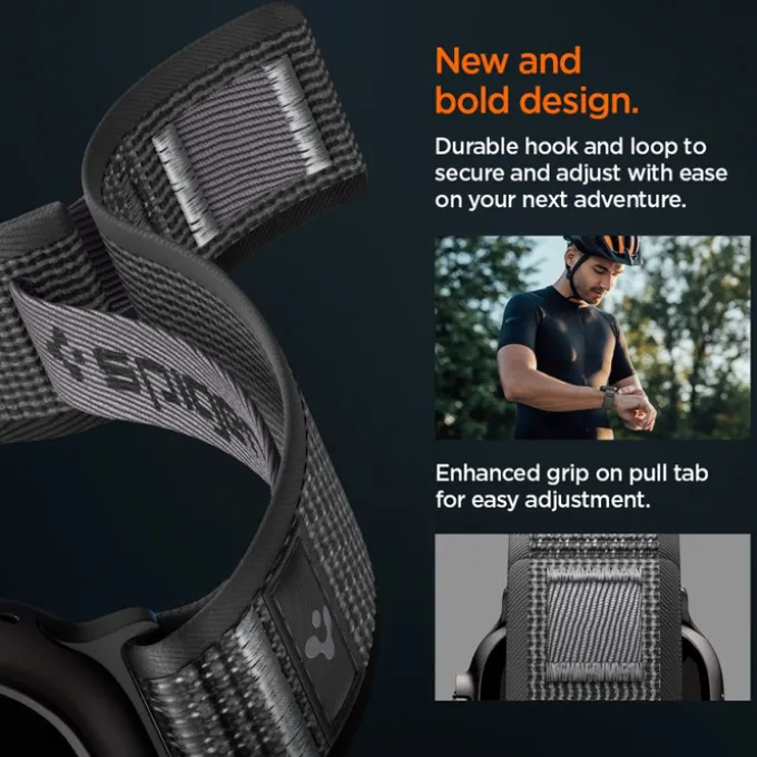 PASEK SPIGEN APPLE WATCH 8 / 9 / 10 / 11 / SE / ULTRA (44 / 45 / 46 / 49 MM) ACTIVE ATHLEX AIR 2 BLACK / GREY