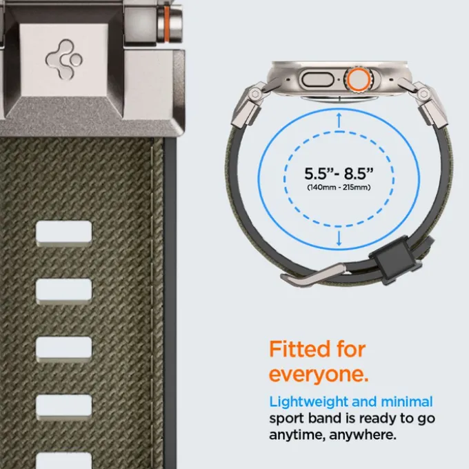 PASEK SPIGEN APPLE WATCH 6 / 7 / 8 / 9 / 10 / SE / ULTRA 1 / 2 (44 / 45 / 46 / 49 MM) DURAPRO ARMOR MILITARY GREEN