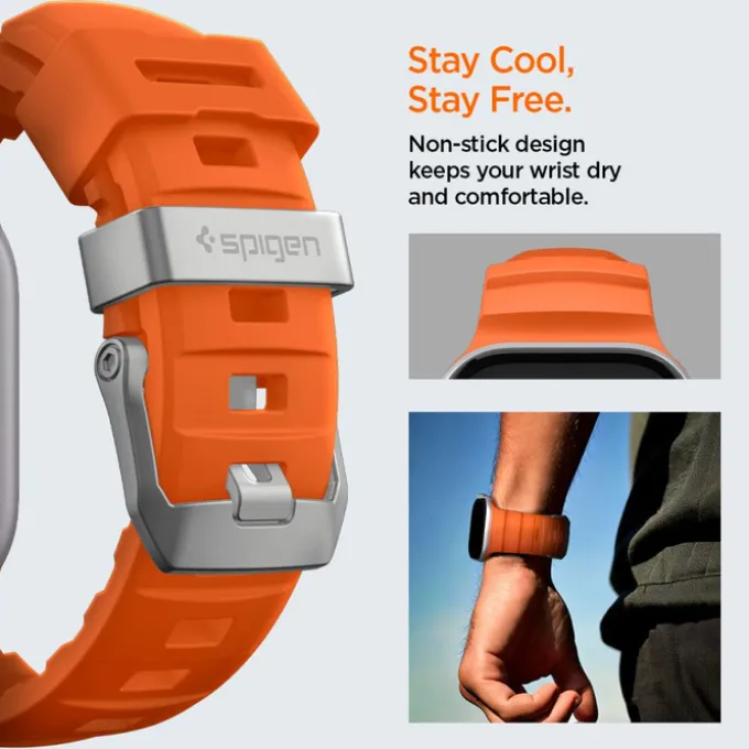 PASEK SPIGEN APPLE WATCH 8 / 9 / 10 / 11 / SE / ULTRA (44 / 45 / 46 / 49 MM) WBS2 BAND ORANGE