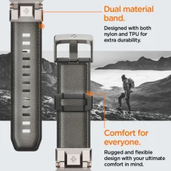 PASEK SPIGEN APPLE WATCH 6 / 7 / 8 / 9 / 10 / SE / ULTRA 1 / 2 (44 / 45 / 46 / 49 MM) DURAPRO ARMOR SZARY