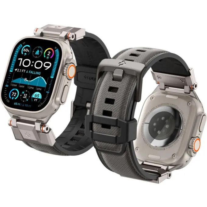 PASEK SPIGEN APPLE WATCH 6 / 7 / 8 / 9 / 10 / SE / ULTRA 1 / 2 (44 / 45 / 46 / 49 MM) DURAPRO ARMOR SZARY