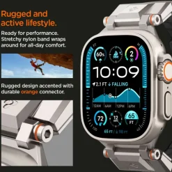 PASEK SPIGEN APPLE WATCH 6 / 7 / 8 / 9 / 10 / SE / ULTRA 1 / 2 (44 / 45 / 46 / 49 MM) DURAPRO ARMOR SZARY