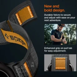PASEK SPIGEN ATHLEX AIR 2 APPLE WATCH 8 / 9 / 10 / 11 / SE / ULTRA (44 / 45 / 46 / 49 MM) ACTIVE BLACK / ORANGE