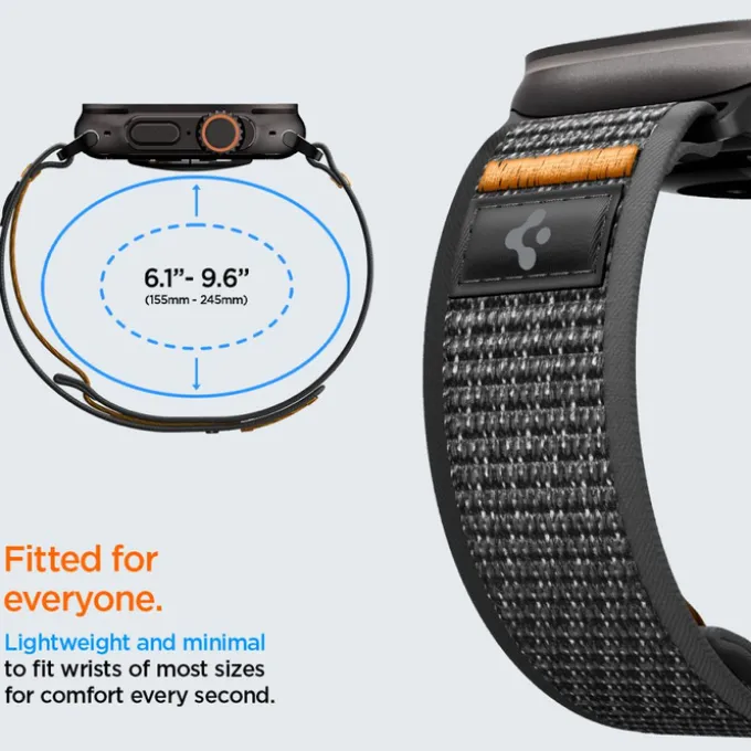 PASEK SPIGEN ATHLEX AIR 2 APPLE WATCH 8 / 9 / 10 / 11 / SE / ULTRA (44 / 45 / 46 / 49 MM) ACTIVE BLACK / ORANGE