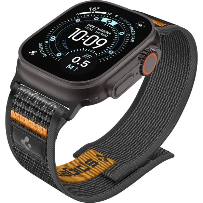 PASEK SPIGEN ATHLEX AIR 2 APPLE WATCH 8 / 9 / 10 / 11 / SE / ULTRA (44 / 45 / 46 / 49 MM) ACTIVE BLACK / ORANGE