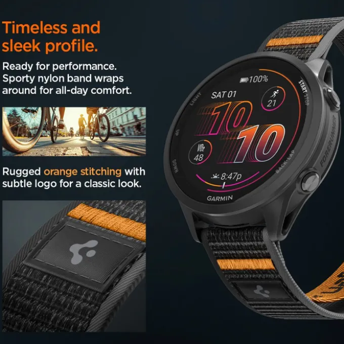 PASEK SPIGEN ATHLEX AIR GARMIN QUICK RELEASE 22 MM ACTIVE BLACK/ORANGE
