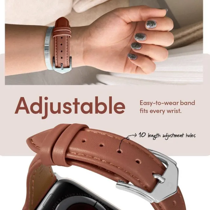 Pasek Spigen Cyrill Kajuk Apple Watch 9 8 7 SE 2022 38mm 40mm 41mm Chestnut