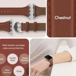 Pasek Spigen Cyrill Kajuk Apple Watch 9 8 7 SE 2022 38mm 40mm 41mm Chestnut