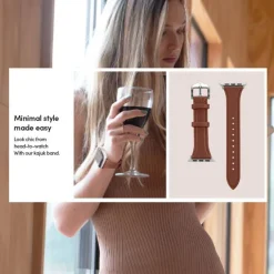 Pasek Spigen Cyrill Kajuk Apple Watch 9 8 7 SE 2022 38mm 40mm 41mm Chestnut