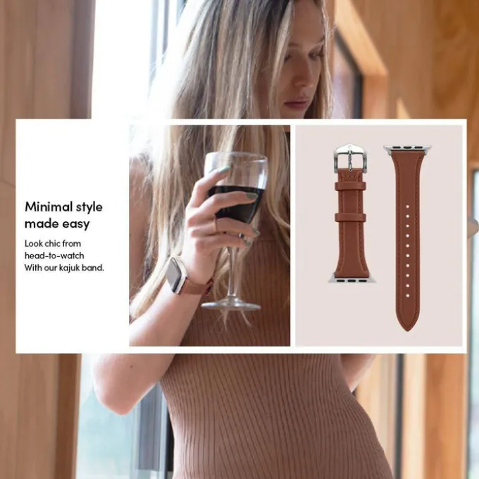 Pasek Spigen Cyrill Kajuk Apple Watch 9 8 7 SE 2022 38mm 40mm 41mm Chestnut