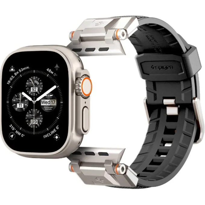 Pasek SPIGEN Durapro Armor Apple Watch Ultra 9 8 7 6 5 4 3 SE 2022 42mm 44mm 45mm 49mm Czarny