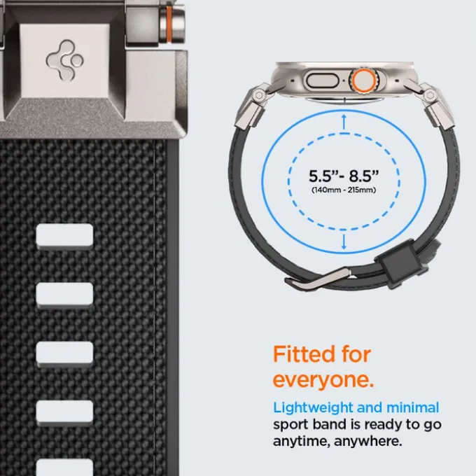 Pasek SPIGEN Durapro Armor Apple Watch Ultra 9 8 7 6 5 4 3 SE 2022 42mm 44mm 45mm 49mm Czarny