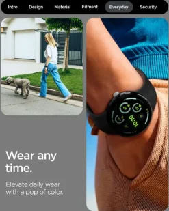 PASEK SPIGEN GOOGLE PIXEL WATCH 4 3 45MM NANO POP BAND BLACK SESAME
