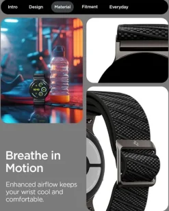 PASEK SPIGEN GOOGLE PIXEL WATCH 4 3 2 1 41MM LITE FIT X BAND BLACK