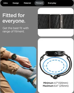 PASEK SPIGEN GOOGLE PIXEL WATCH 4 3 2 1 41MM LITE FIT X BAND BLACK