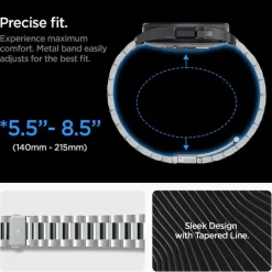 Pasek Spigen Modern Fit Band Samsung Galaxy Watch 6 Classic (47 mm) Silver Case