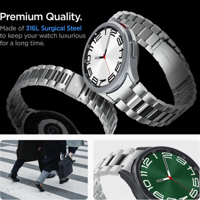 Pasek Spigen Modern Fit Band Samsung Galaxy Watch 6 Classic (47 mm) Silver Case