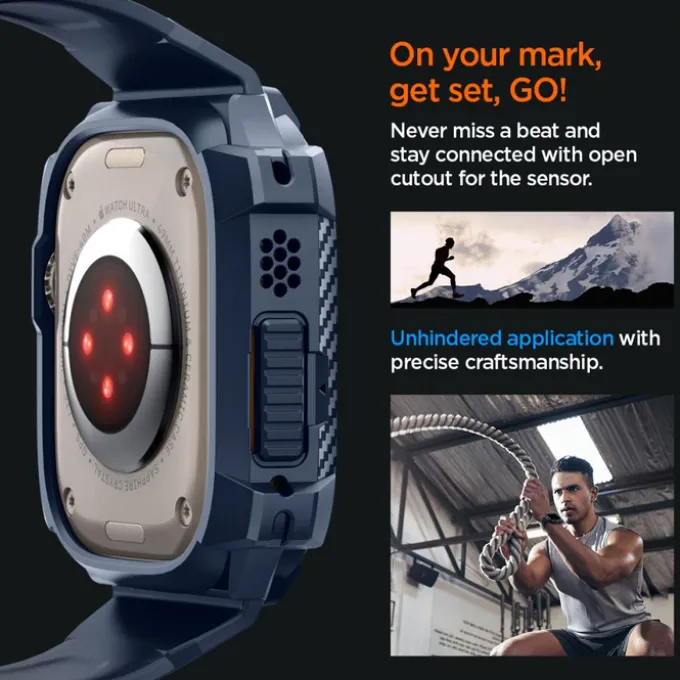 Pasek Spigen Rugged Armor ”pro” Apple Watch Ultra 1 / 2 (49 Mm) Navy Blue