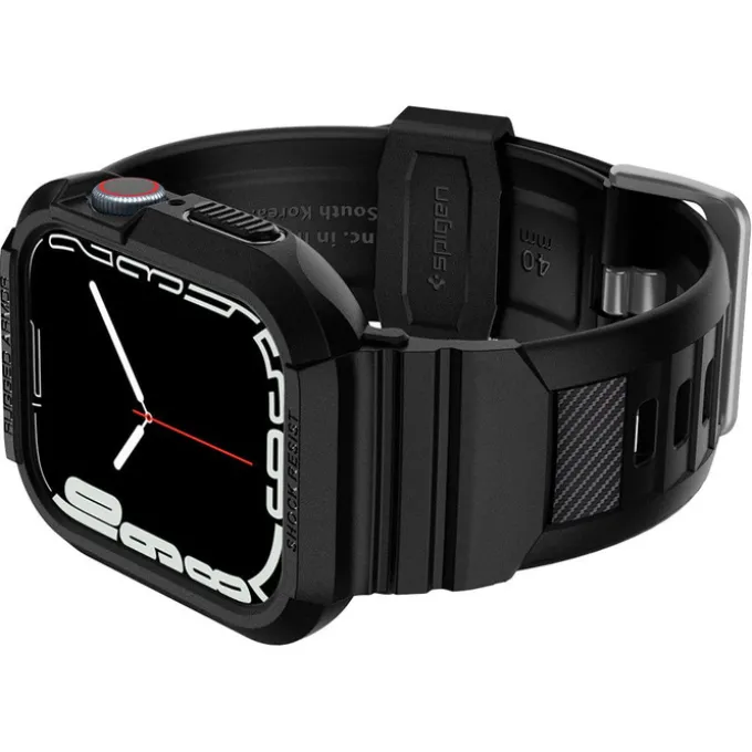 Pasek Spigen Rugged Armor Pro Apple Watch 9 8 7 SE 2022 38mm 40mm 41mm Czarny