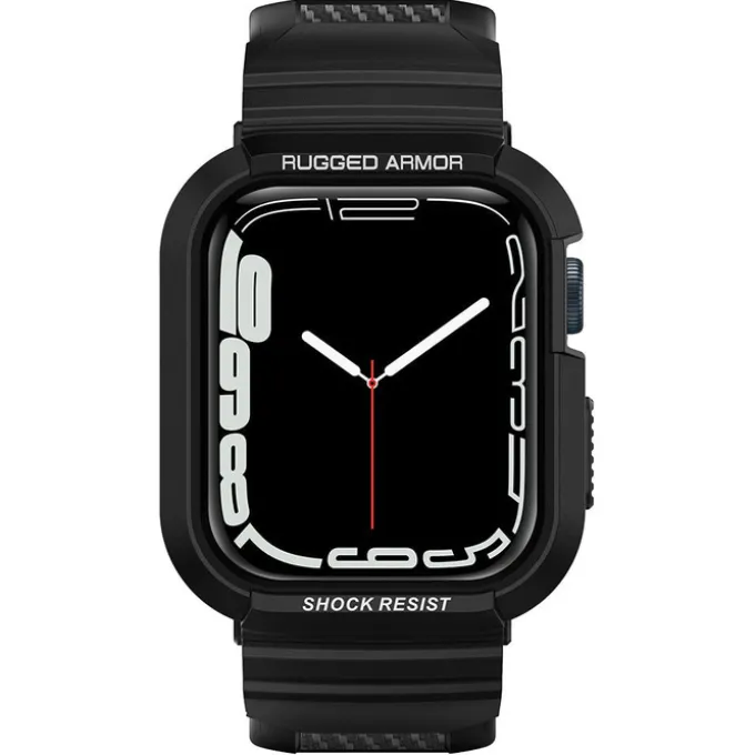 Pasek Spigen Rugged Armor Pro Apple Watch 9 8 7 SE 2022 38mm 40mm 41mm Czarny