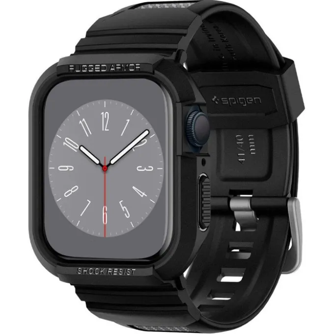 Pasek Spigen Rugged Armor Pro Apple Watch 9 8 7 SE 2022 38mm 40mm 41mm Czarny