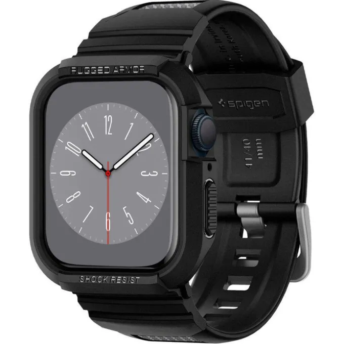 Pasek Spigen Rugged Armor Pro Apple Watch 9 8 7 SE 2022 38mm 40mm 41mm Czarny