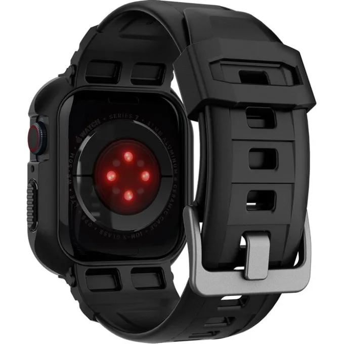 Pasek Spigen Rugged Armor Pro Apple Watch 9 8 7 SE 2022 38mm 40mm 41mm Czarny