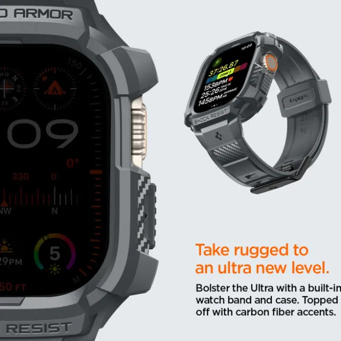 Pasek Spigen Rugged Armor ”pro” Apple Watch Ultra 1 / 2 (49 Mm) Dark Grey