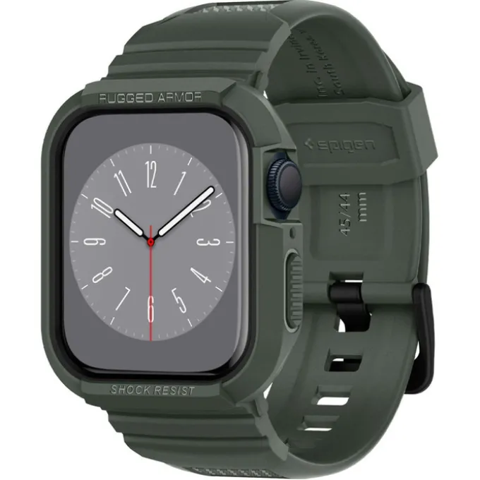 Pasek SPIGEN Rugged Armor Pro Apple Watch 9 8 7 6 5 4 SE 2022 45mm 44mm Military Green
