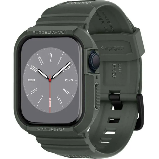 Pasek SPIGEN Rugged Armor Pro Apple Watch 9 8 7 6 5 4 SE 2022 45mm 44mm Military Green