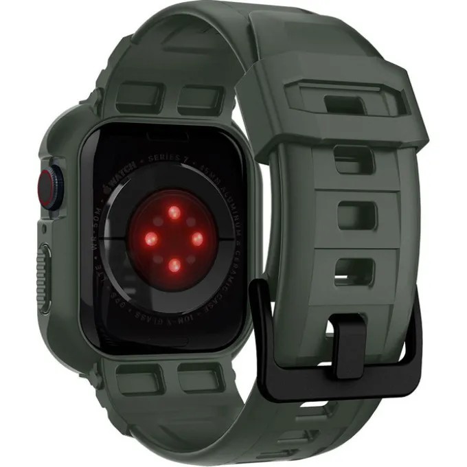 Pasek SPIGEN Rugged Armor Pro Apple Watch 9 8 7 6 5 4 SE 2022 45mm 44mm Military Green