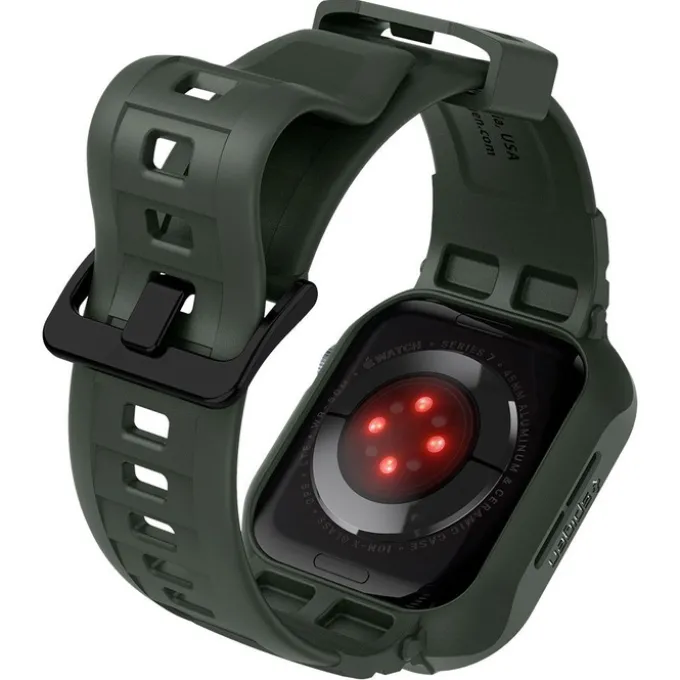 Pasek SPIGEN Rugged Armor Pro Apple Watch 9 8 7 6 5 4 SE 2022 45mm 44mm Military Green
