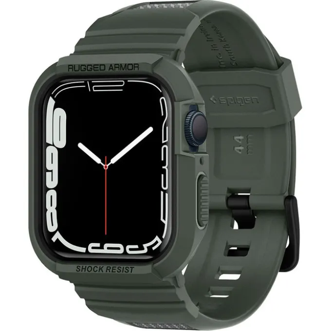 Pasek SPIGEN Rugged Armor Pro Apple Watch 9 8 7 6 5 4 SE 2022 45mm 44mm Military Green