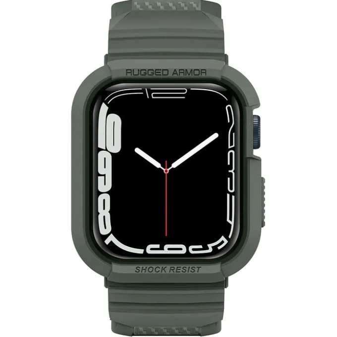 Pasek SPIGEN Rugged Armor Pro Apple Watch 9 8 7 6 5 4 SE 2022 45mm 44mm Military Green