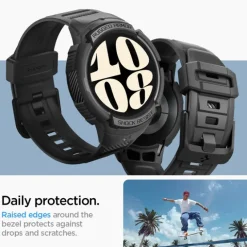 Pasek Spigen Rugged Armor ”pro” Galaxy Watch 6 (44 MM) Black Case