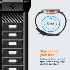 Pasek Spigen Rugged Ultra Band Apple Watch 4 / 5 / 6 / 7 / 8 / 9 / Se / Ultra 1 / 2 (42 / 44 / 45 / 49 Mm) Matte Black
