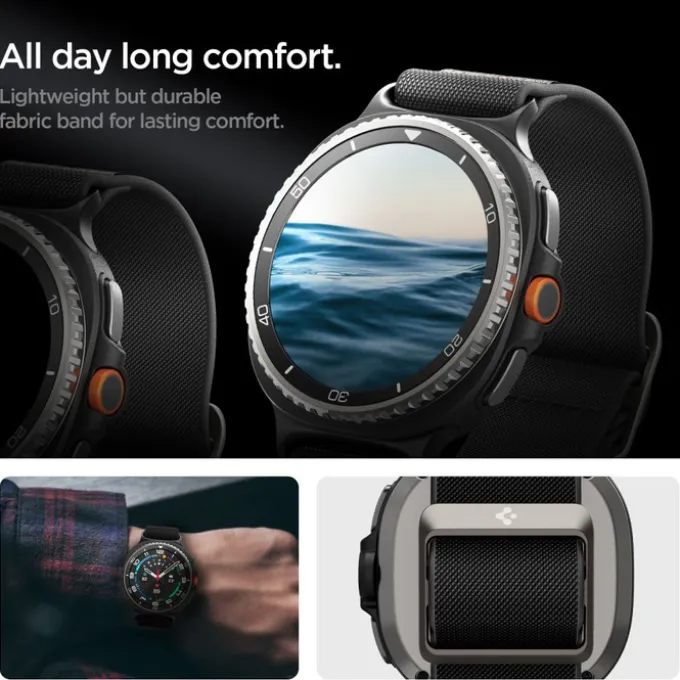 PASEK SPIGEN SAMSUNG GALAXY WATCH 8 / CLASSIC 40 / 44 / 46 MM LITE FIT CZARNY